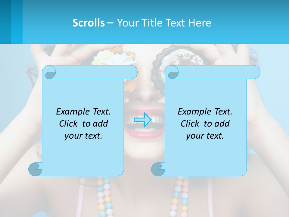 A Woman Holding Two Cupcakes Over Her Eyes PowerPoint Template