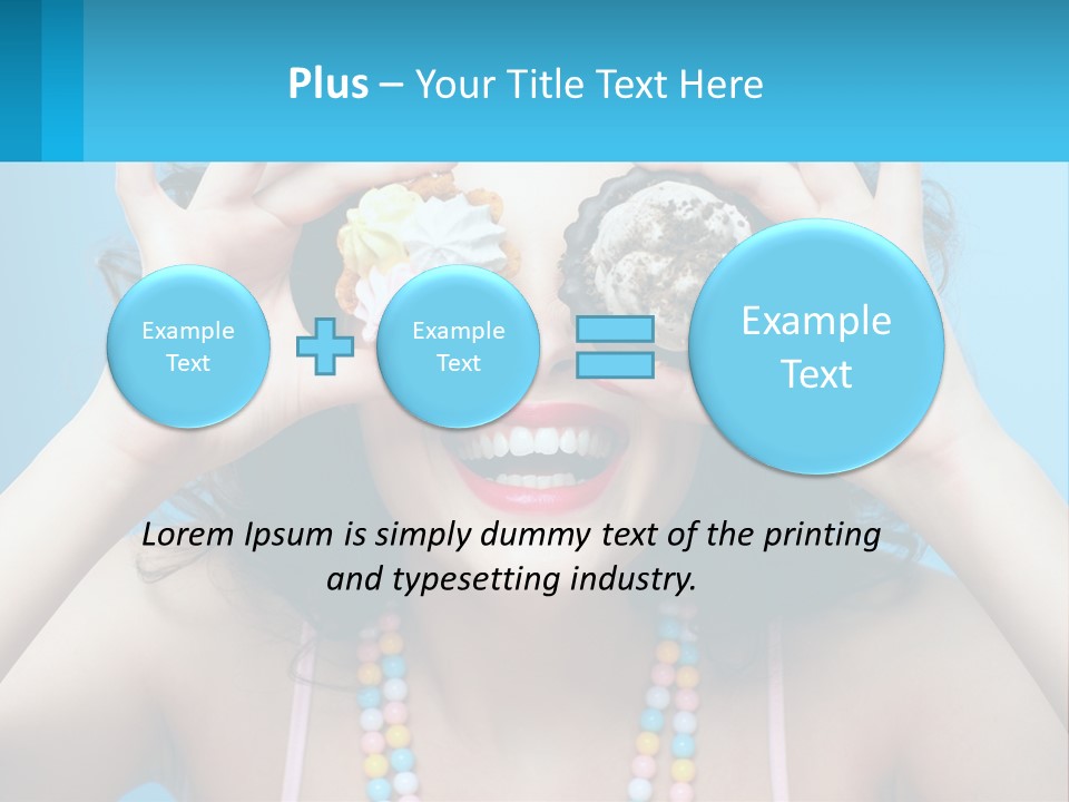 A Woman Holding Two Cupcakes Over Her Eyes PowerPoint Template