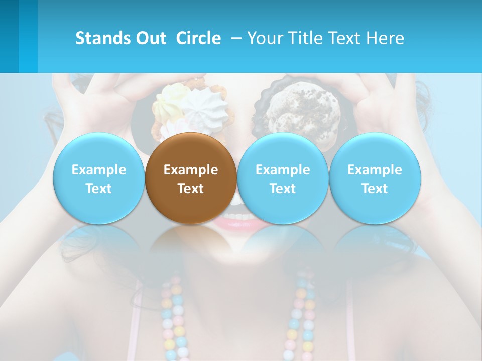 A Woman Holding Two Cupcakes Over Her Eyes PowerPoint Template