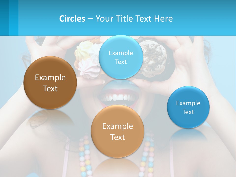 A Woman Holding Two Cupcakes Over Her Eyes PowerPoint Template