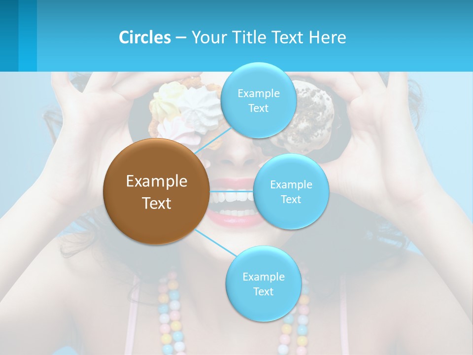 A Woman Holding Two Cupcakes Over Her Eyes PowerPoint Template