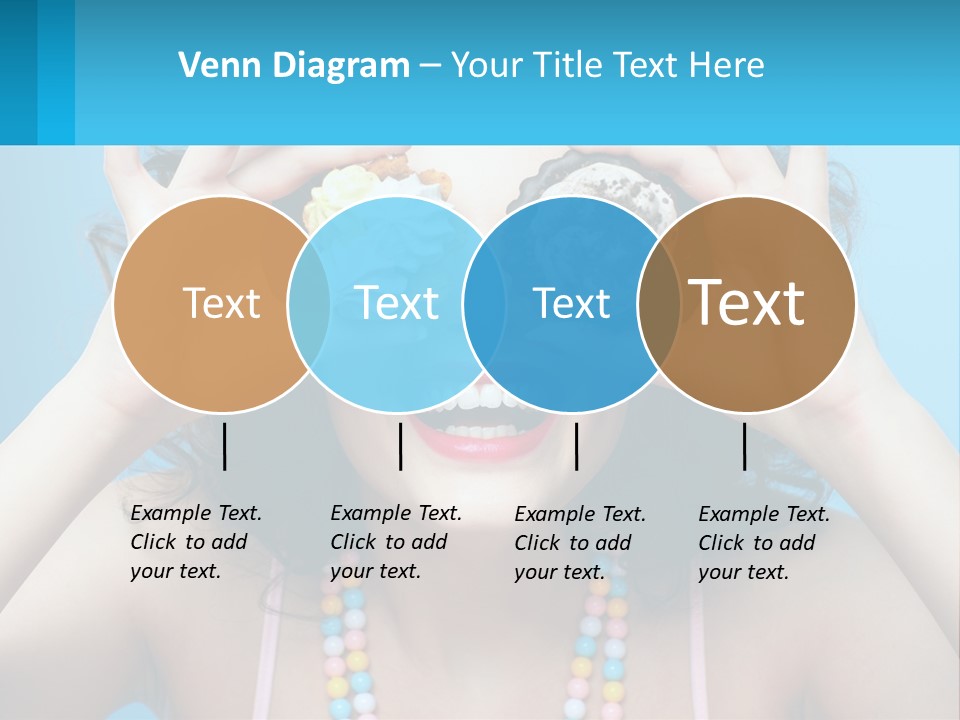 A Woman Holding Two Cupcakes Over Her Eyes PowerPoint Template