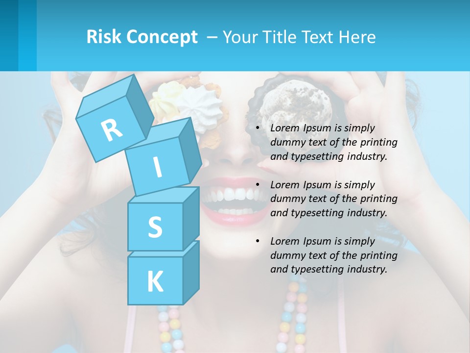 A Woman Holding Two Cupcakes Over Her Eyes PowerPoint Template