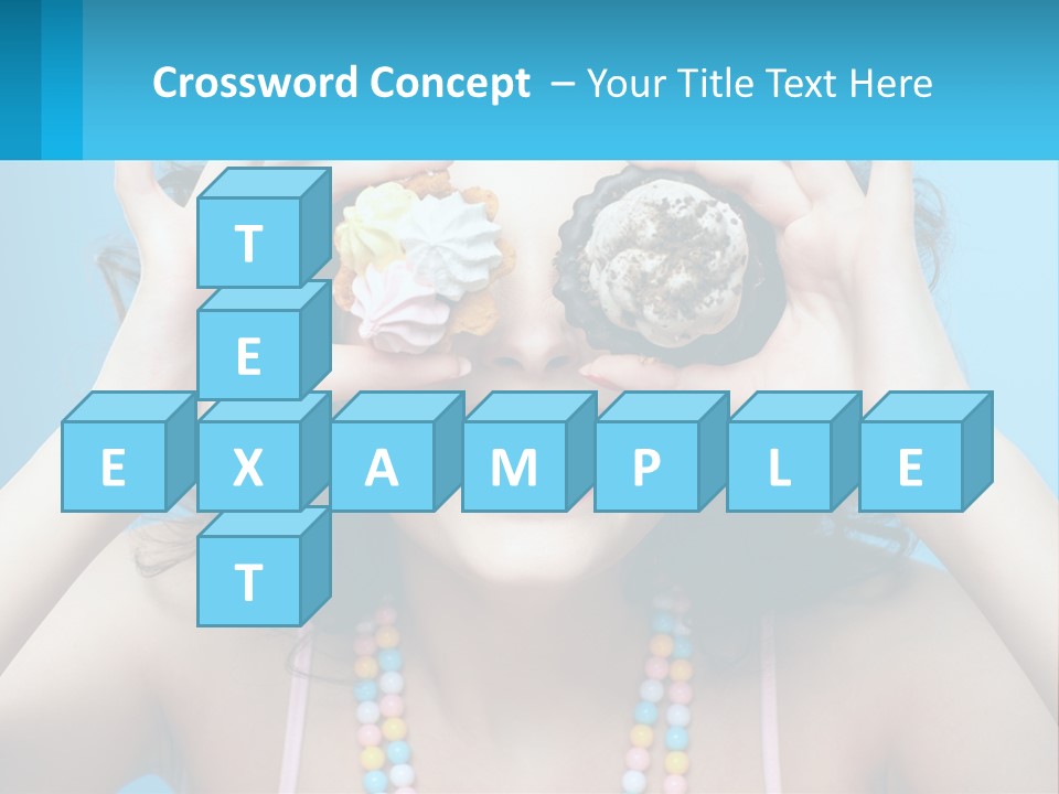 A Woman Holding Two Cupcakes Over Her Eyes PowerPoint Template