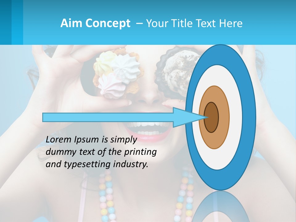 A Woman Holding Two Cupcakes Over Her Eyes PowerPoint Template