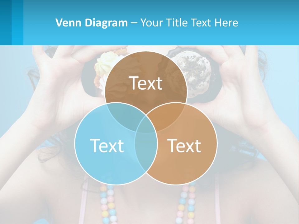 A Woman Holding Two Cupcakes Over Her Eyes PowerPoint Template