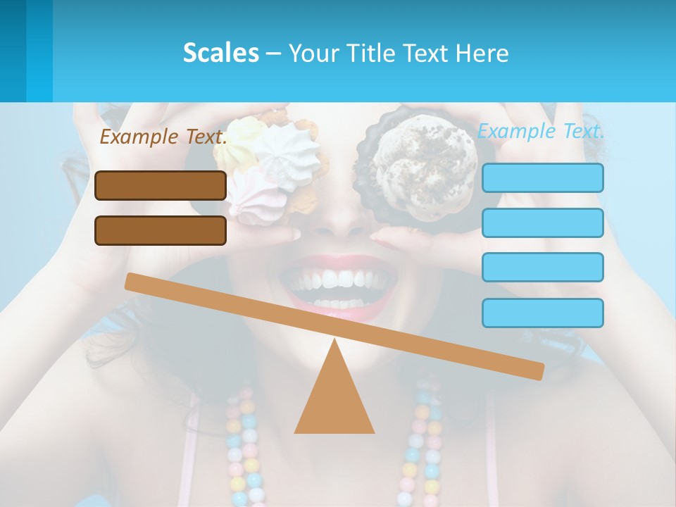 A Woman Holding Two Cupcakes Over Her Eyes PowerPoint Template