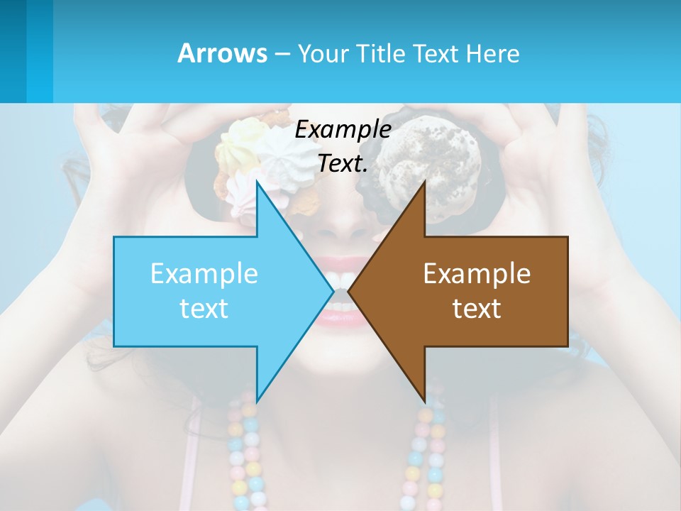 A Woman Holding Two Cupcakes Over Her Eyes PowerPoint Template