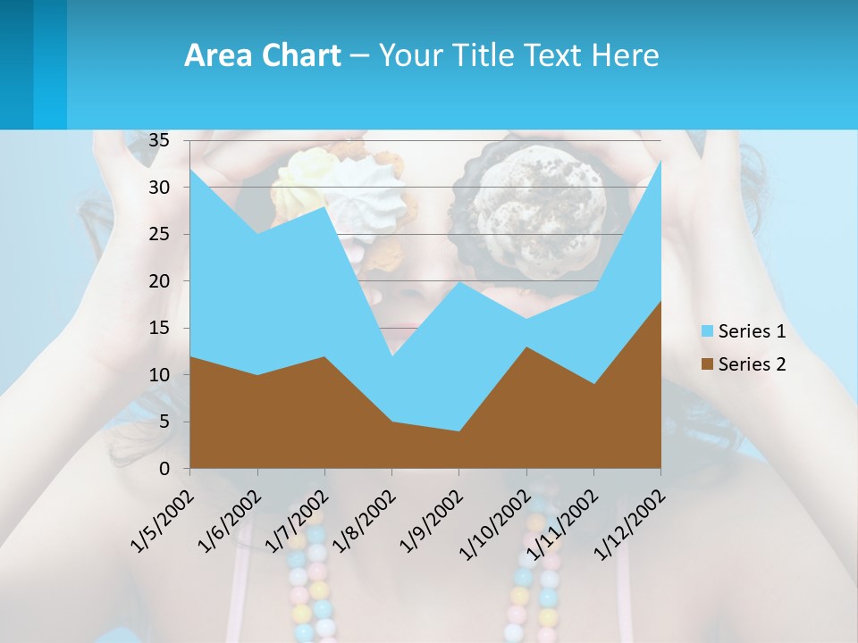 A Woman Holding Two Cupcakes Over Her Eyes PowerPoint Template