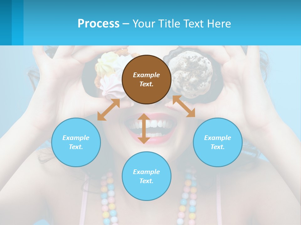 A Woman Holding Two Cupcakes Over Her Eyes PowerPoint Template