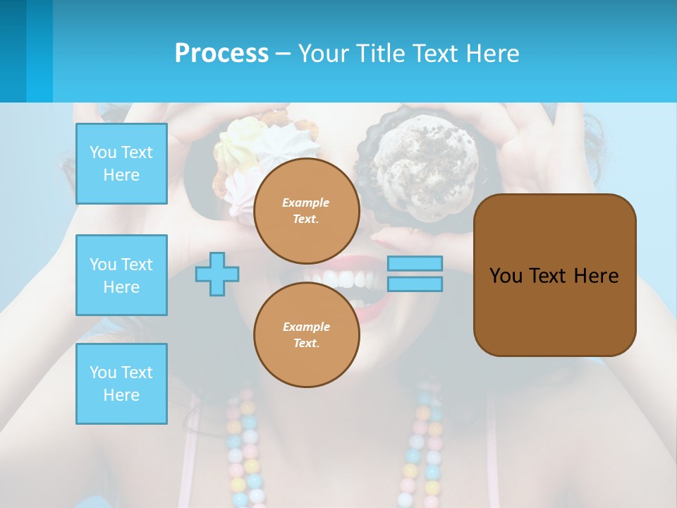 A Woman Holding Two Cupcakes Over Her Eyes PowerPoint Template