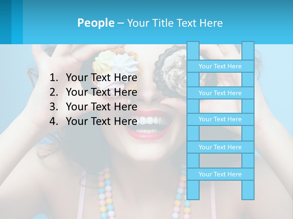 A Woman Holding Two Cupcakes Over Her Eyes PowerPoint Template