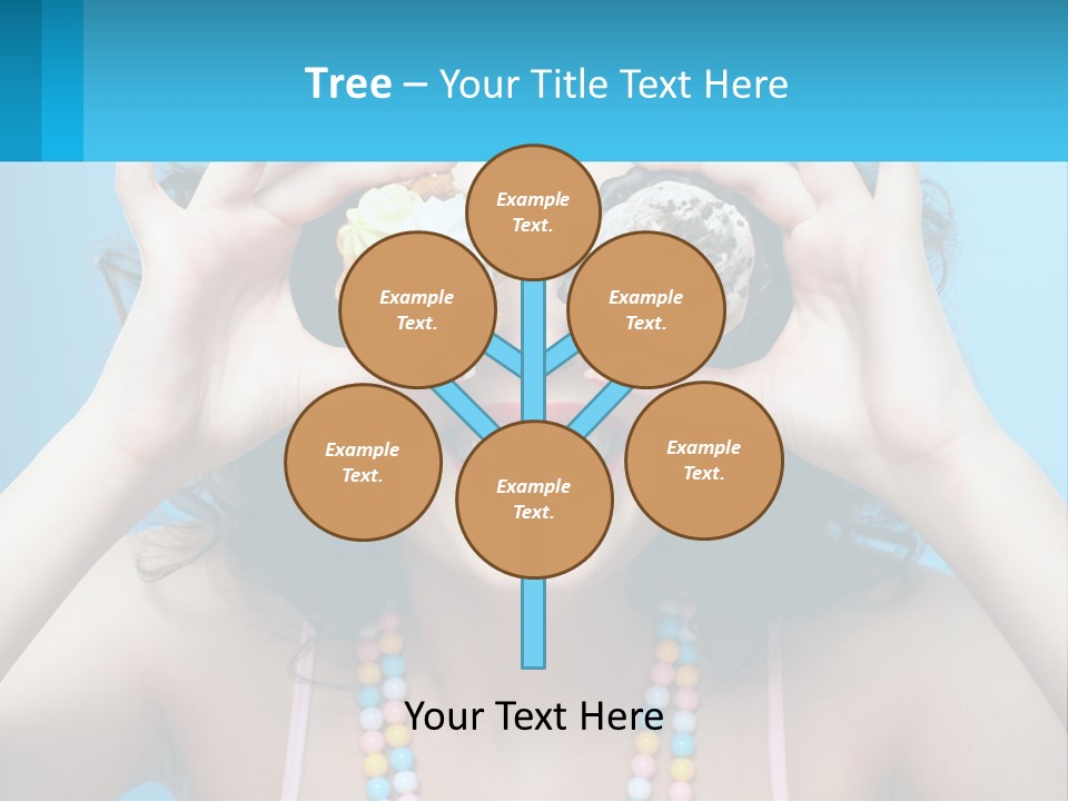A Woman Holding Two Cupcakes Over Her Eyes PowerPoint Template