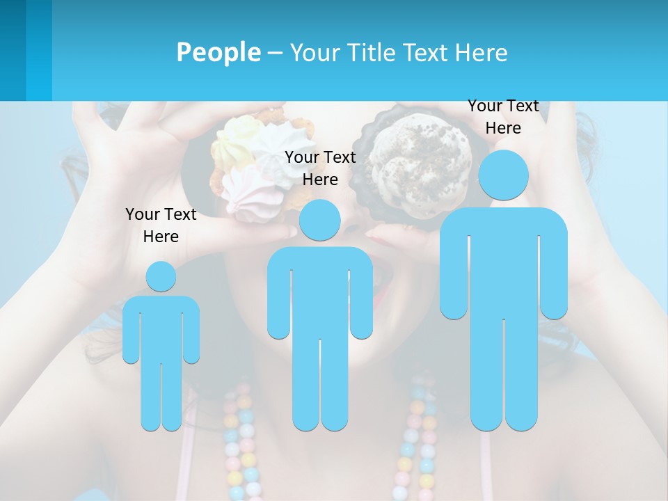 A Woman Holding Two Cupcakes Over Her Eyes PowerPoint Template