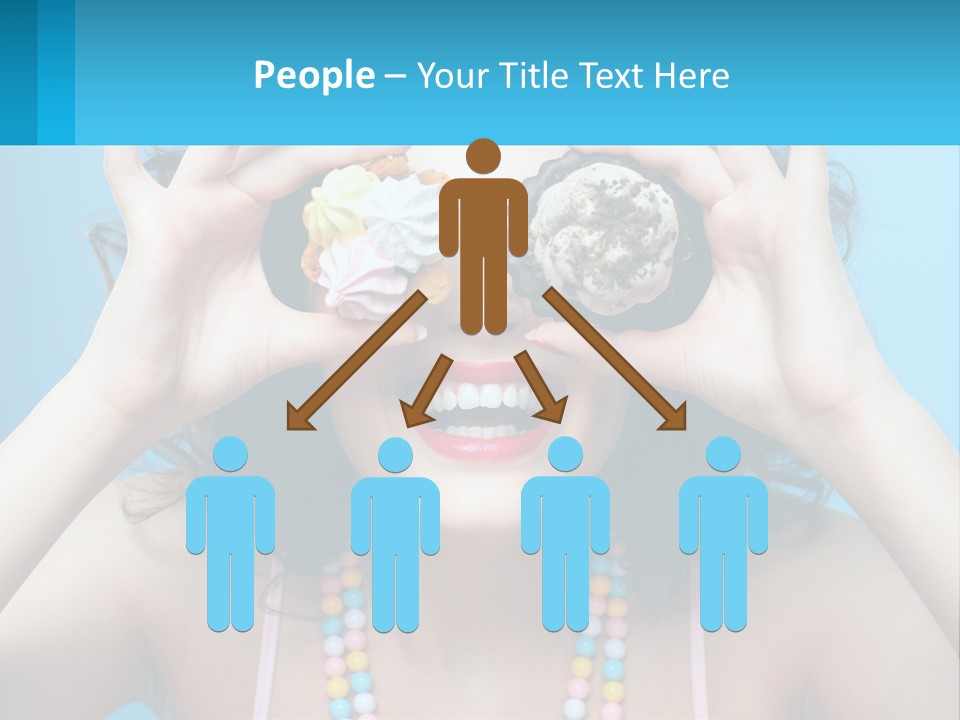 A Woman Holding Two Cupcakes Over Her Eyes PowerPoint Template