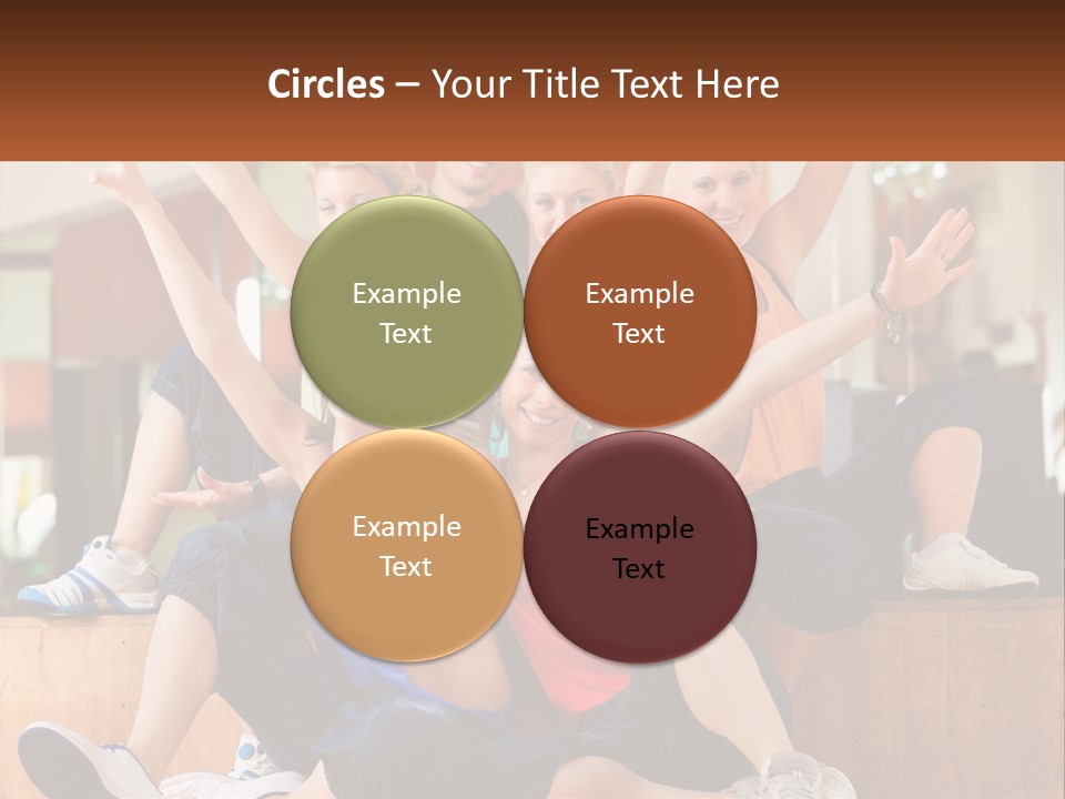 A Group Of Women Sitting On A Bench With Their Arms In The Air PowerPoint Template