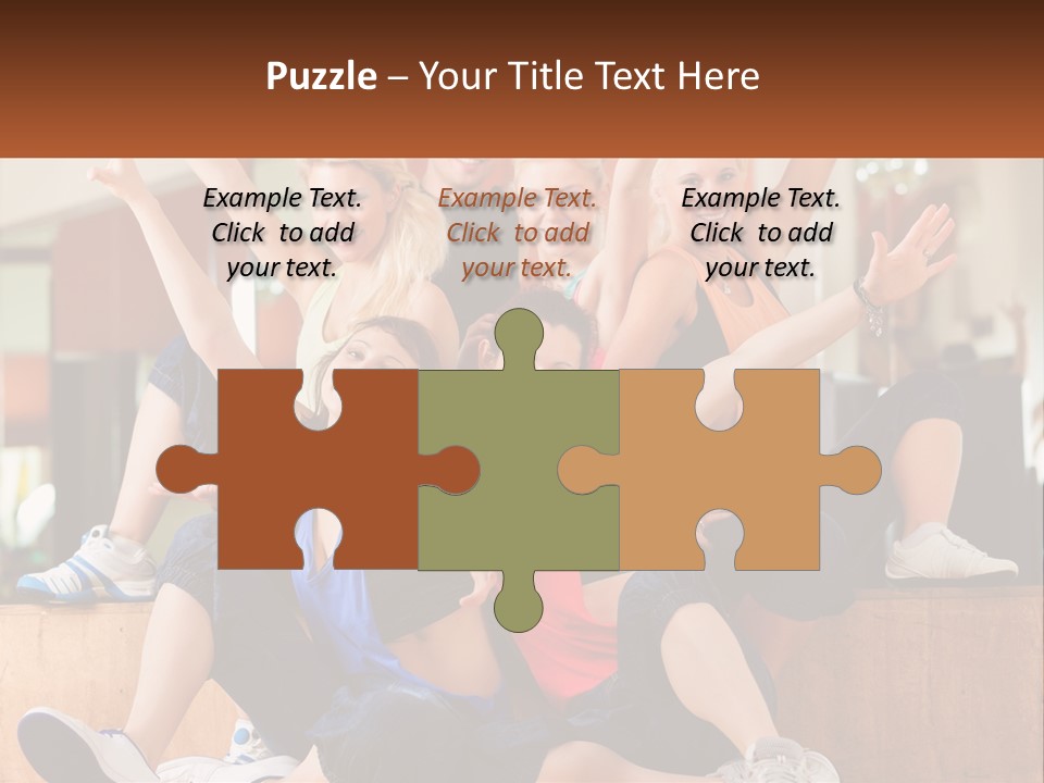 A Group Of Women Sitting On A Bench With Their Arms In The Air PowerPoint Template