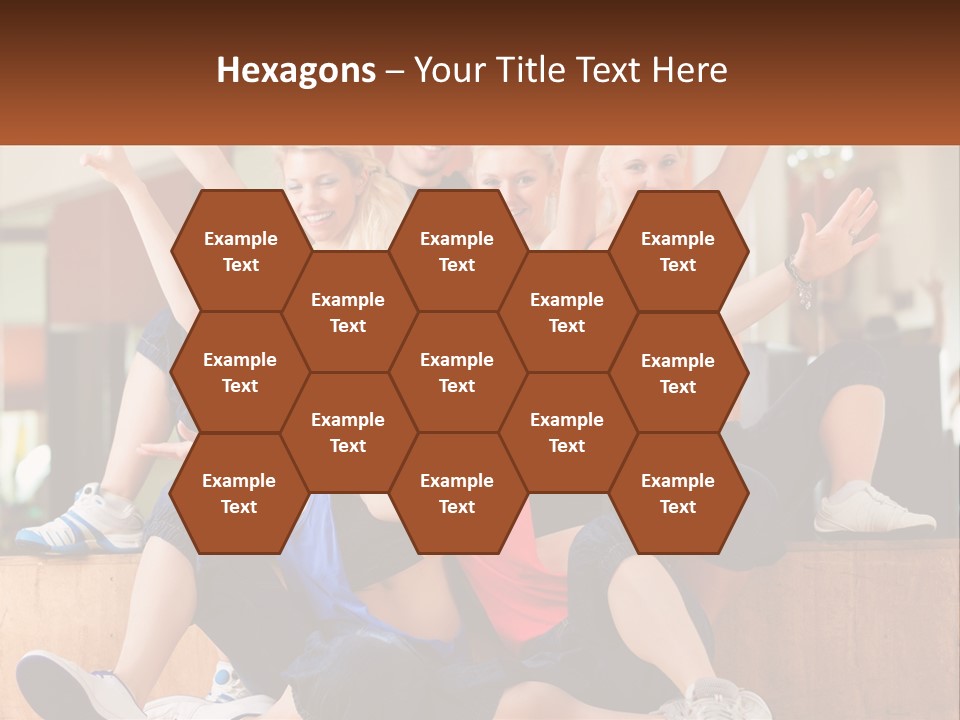 A Group Of Women Sitting On A Bench With Their Arms In The Air PowerPoint Template