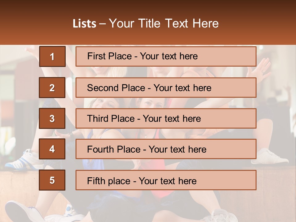 A Group Of Women Sitting On A Bench With Their Arms In The Air PowerPoint Template