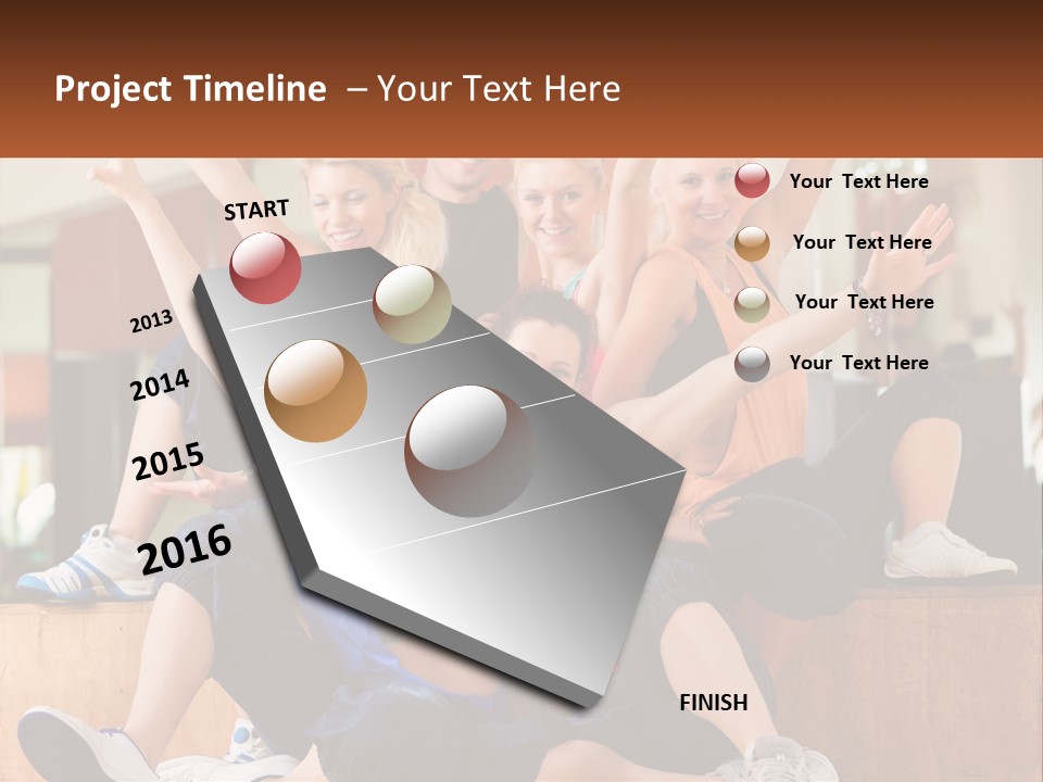 A Group Of Women Sitting On A Bench With Their Arms In The Air PowerPoint Template