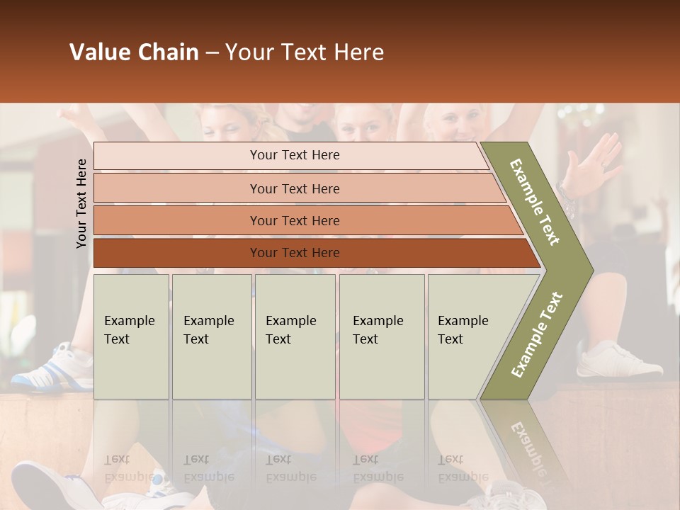 A Group Of Women Sitting On A Bench With Their Arms In The Air PowerPoint Template