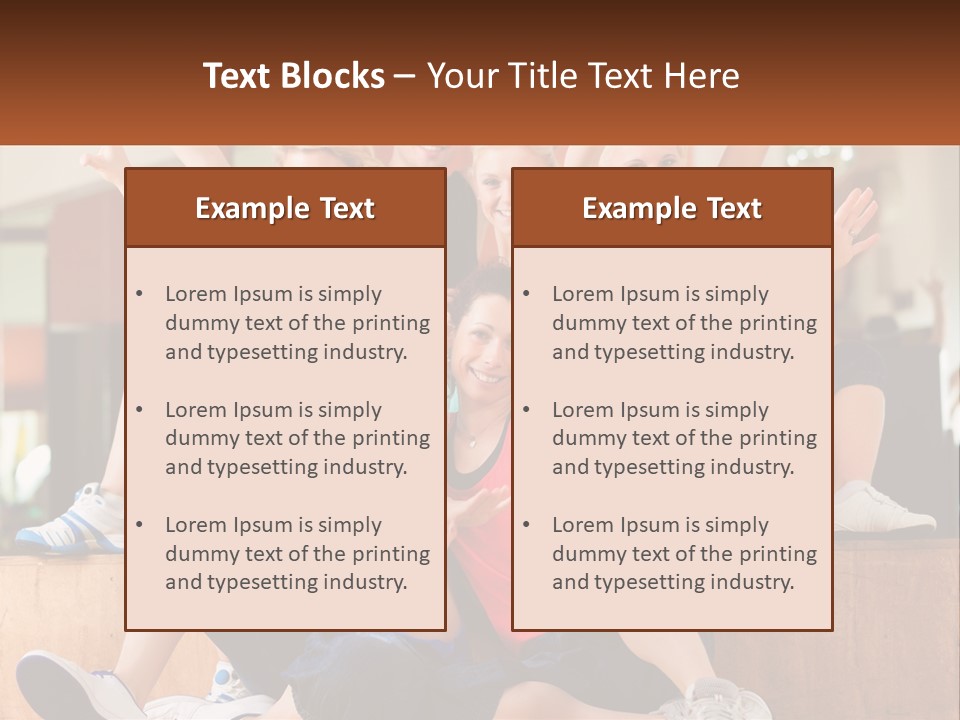 A Group Of Women Sitting On A Bench With Their Arms In The Air PowerPoint Template