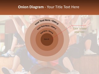 A Group Of Women Sitting On A Bench With Their Arms In The Air PowerPoint Template