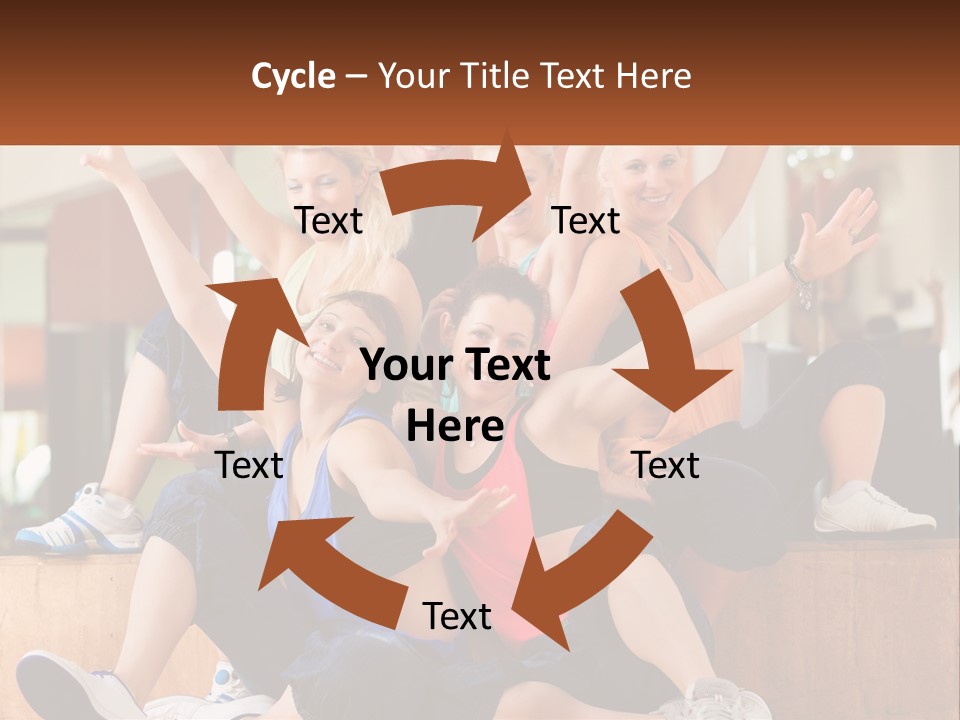 A Group Of Women Sitting On A Bench With Their Arms In The Air PowerPoint Template