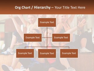 A Group Of Women Sitting On A Bench With Their Arms In The Air PowerPoint Template