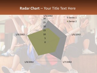 A Group Of Women Sitting On A Bench With Their Arms In The Air PowerPoint Template