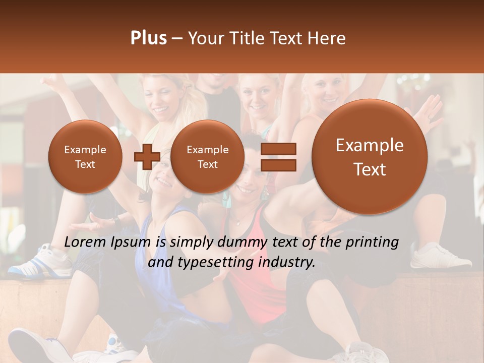 A Group Of Women Sitting On A Bench With Their Arms In The Air PowerPoint Template