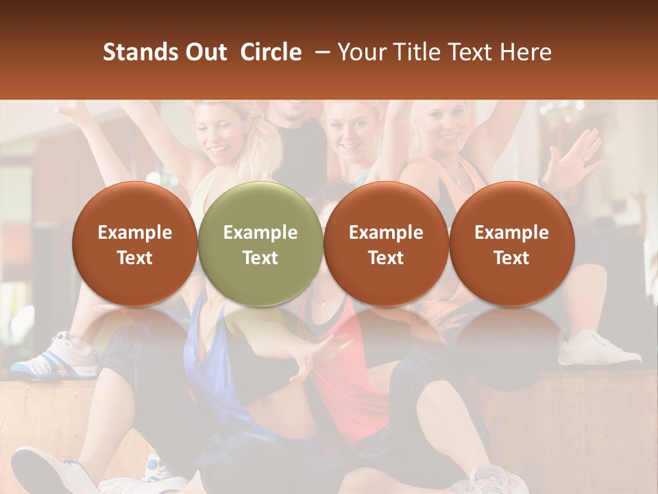 A Group Of Women Sitting On A Bench With Their Arms In The Air PowerPoint Template