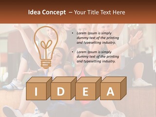A Group Of Women Sitting On A Bench With Their Arms In The Air PowerPoint Template