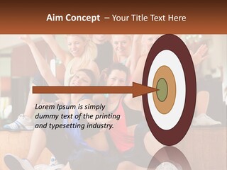 A Group Of Women Sitting On A Bench With Their Arms In The Air PowerPoint Template