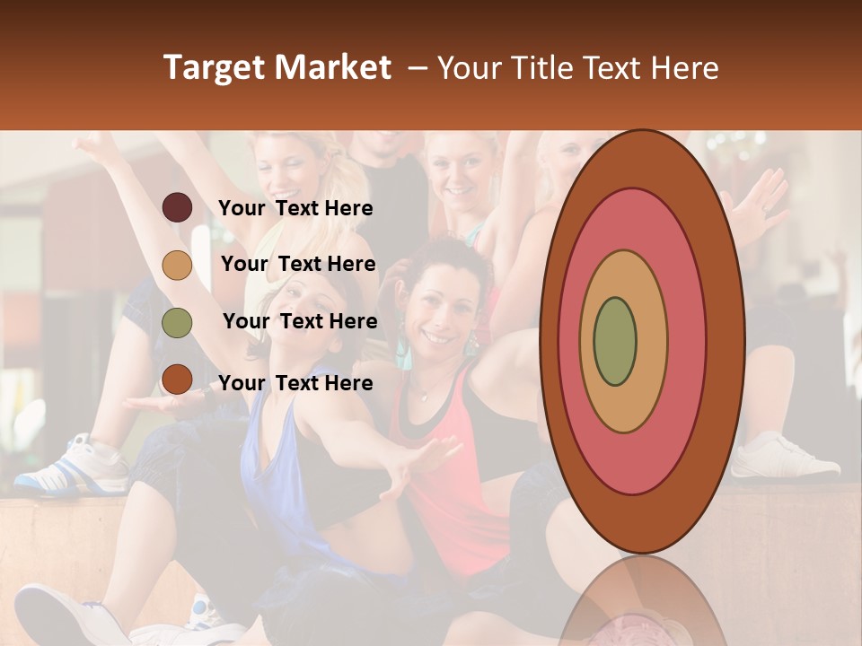 A Group Of Women Sitting On A Bench With Their Arms In The Air PowerPoint Template