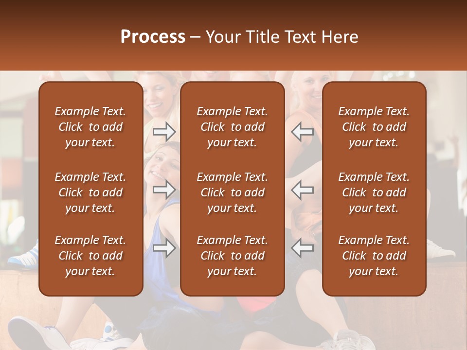 A Group Of Women Sitting On A Bench With Their Arms In The Air PowerPoint Template