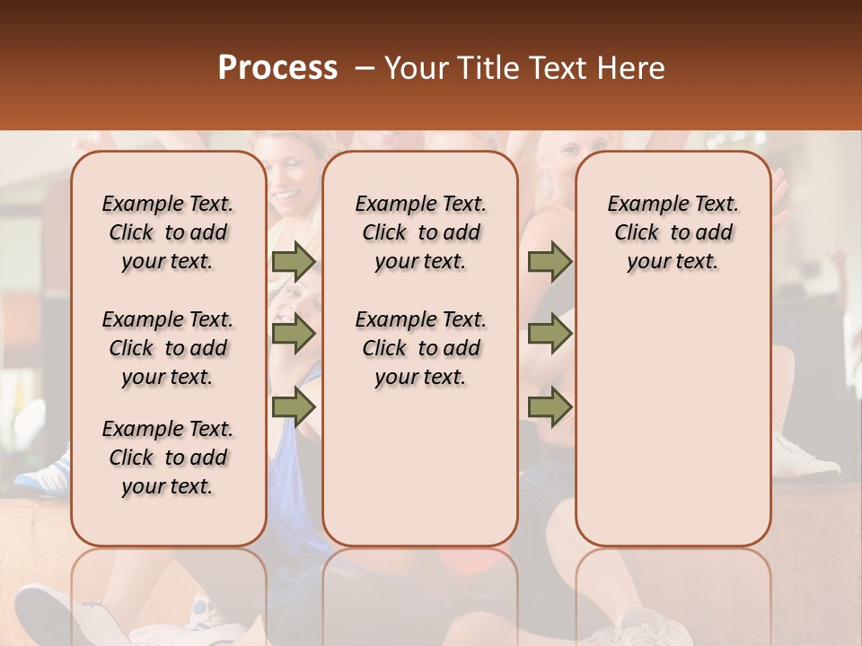 A Group Of Women Sitting On A Bench With Their Arms In The Air PowerPoint Template