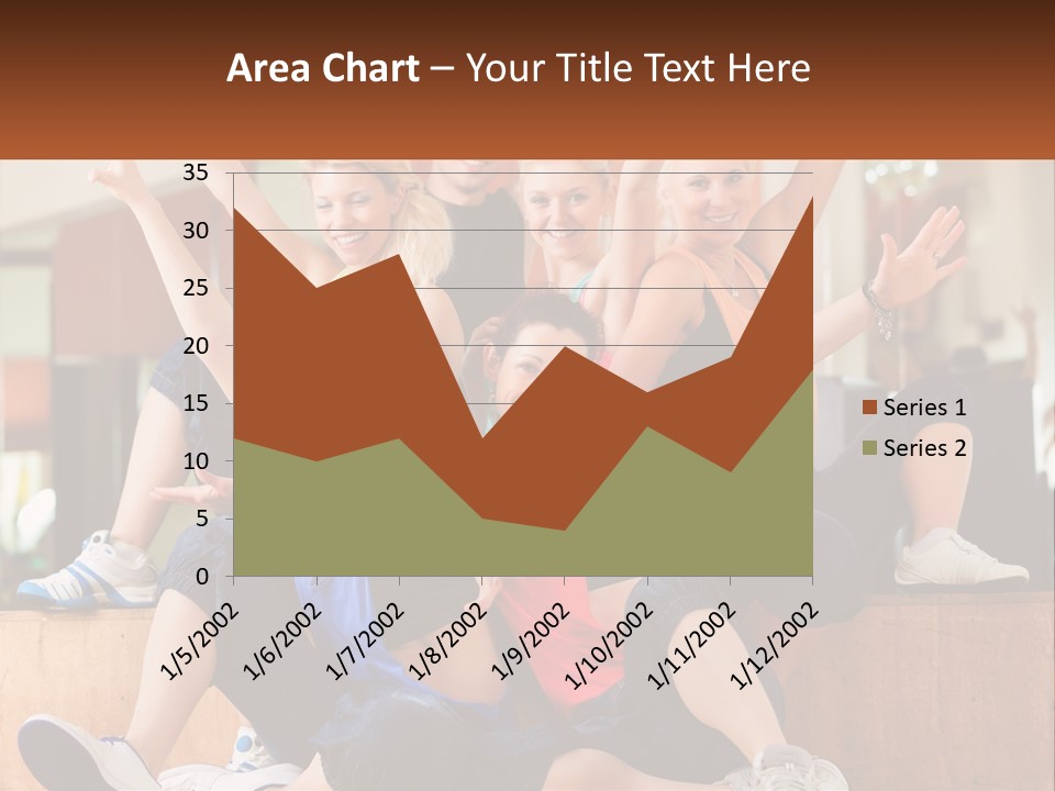 A Group Of Women Sitting On A Bench With Their Arms In The Air PowerPoint Template