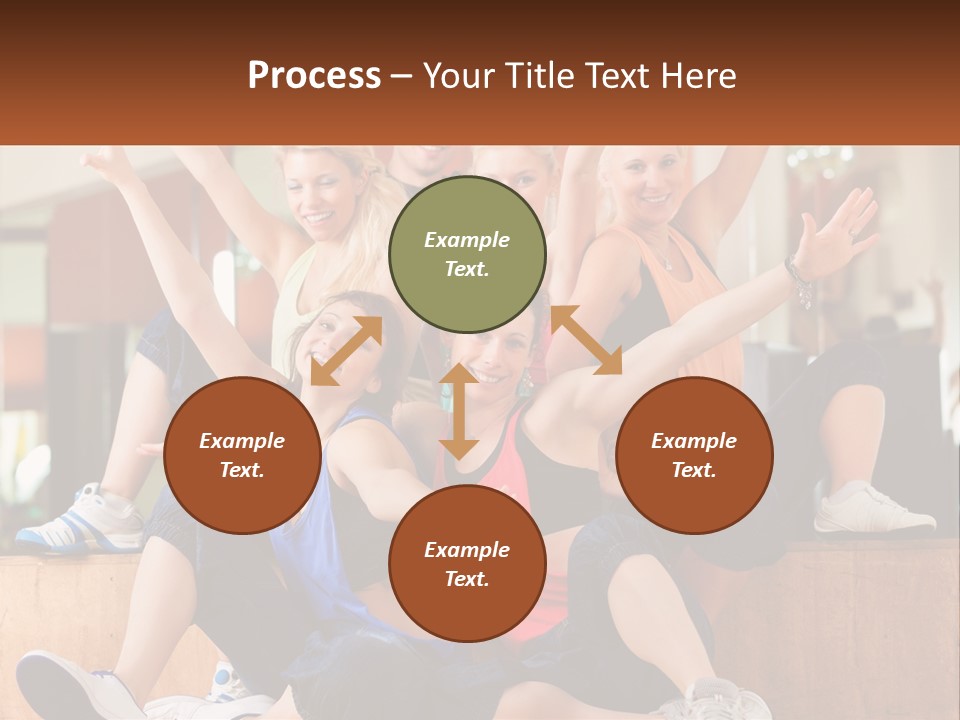 A Group Of Women Sitting On A Bench With Their Arms In The Air PowerPoint Template