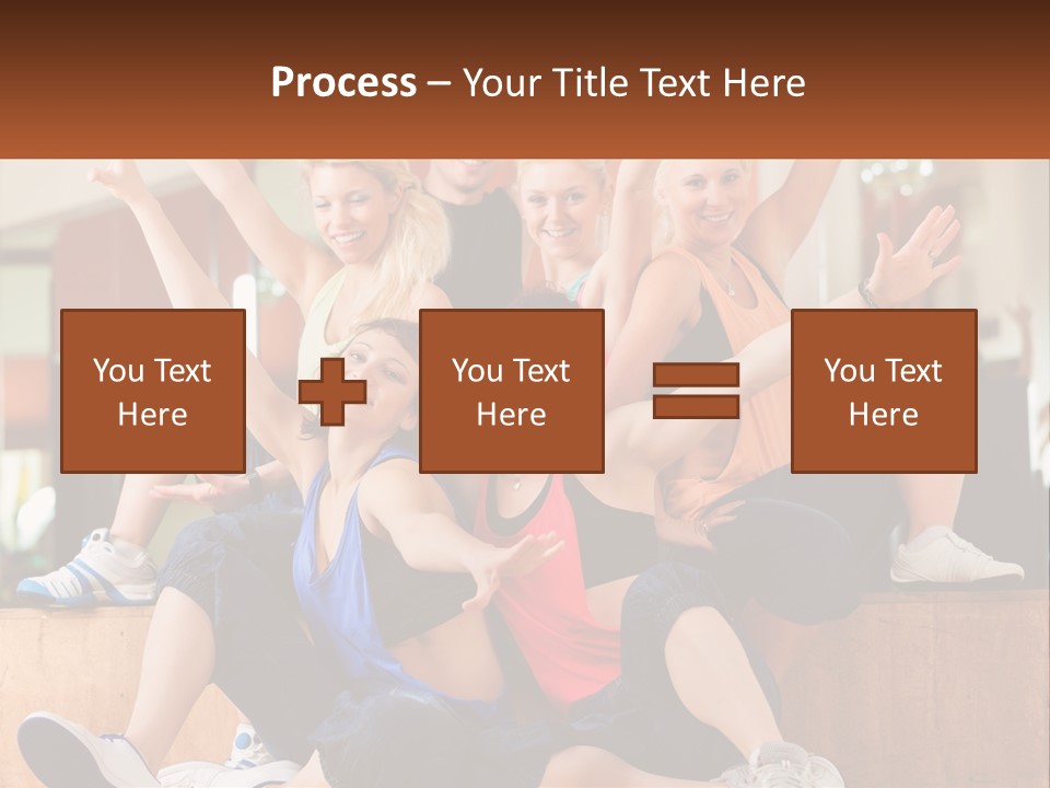 A Group Of Women Sitting On A Bench With Their Arms In The Air PowerPoint Template