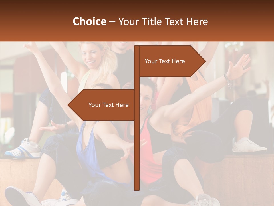 A Group Of Women Sitting On A Bench With Their Arms In The Air PowerPoint Template