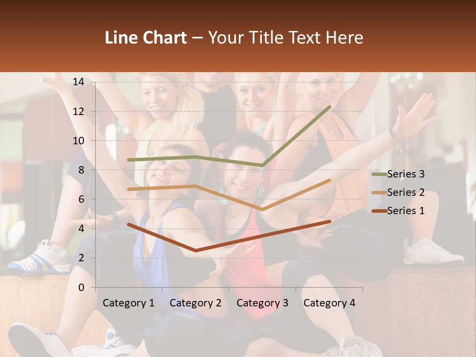 A Group Of Women Sitting On A Bench With Their Arms In The Air PowerPoint Template