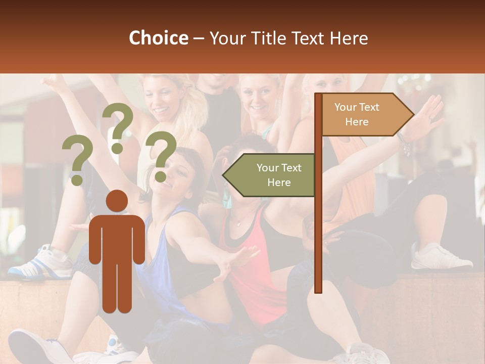 A Group Of Women Sitting On A Bench With Their Arms In The Air PowerPoint Template