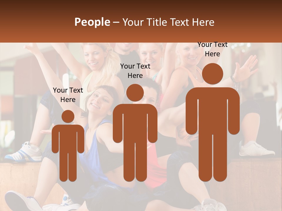 A Group Of Women Sitting On A Bench With Their Arms In The Air PowerPoint Template