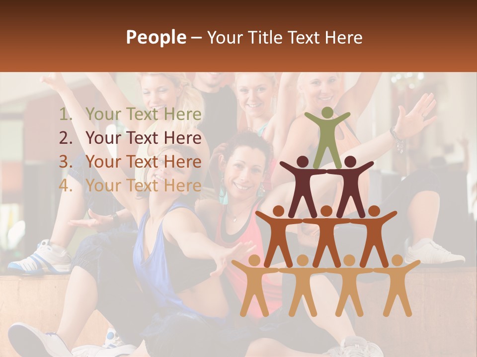 A Group Of Women Sitting On A Bench With Their Arms In The Air PowerPoint Template