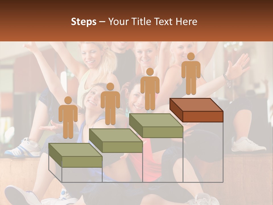 A Group Of Women Sitting On A Bench With Their Arms In The Air PowerPoint Template