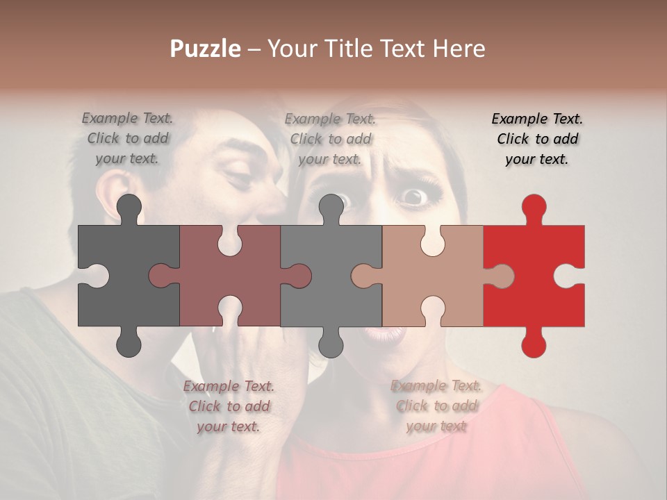 A Man And A Woman Covering Their Mouths With Their Hands PowerPoint Template