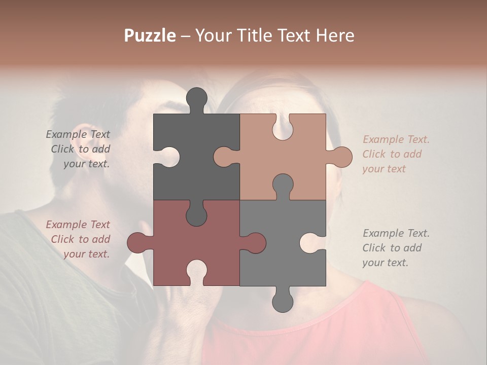 A Man And A Woman Covering Their Mouths With Their Hands PowerPoint Template