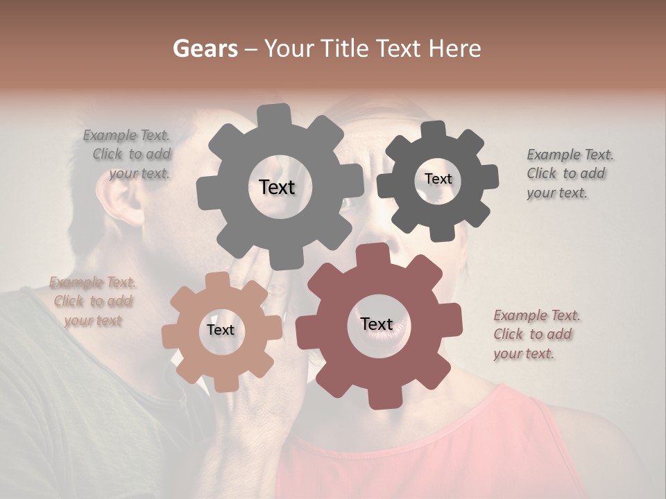 A Man And A Woman Covering Their Mouths With Their Hands PowerPoint Template