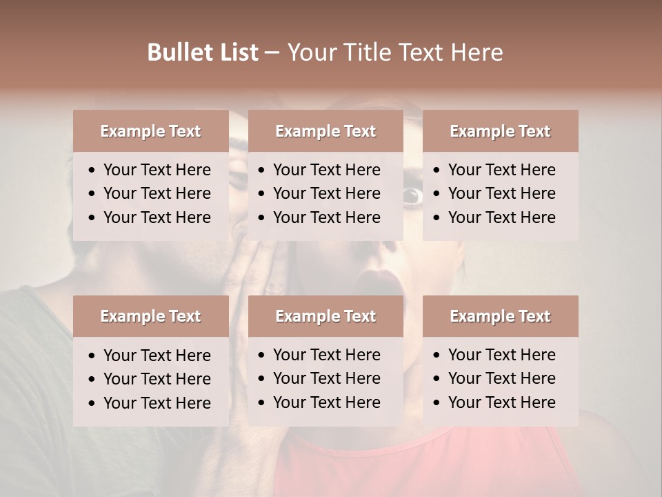 A Man And A Woman Covering Their Mouths With Their Hands PowerPoint Template